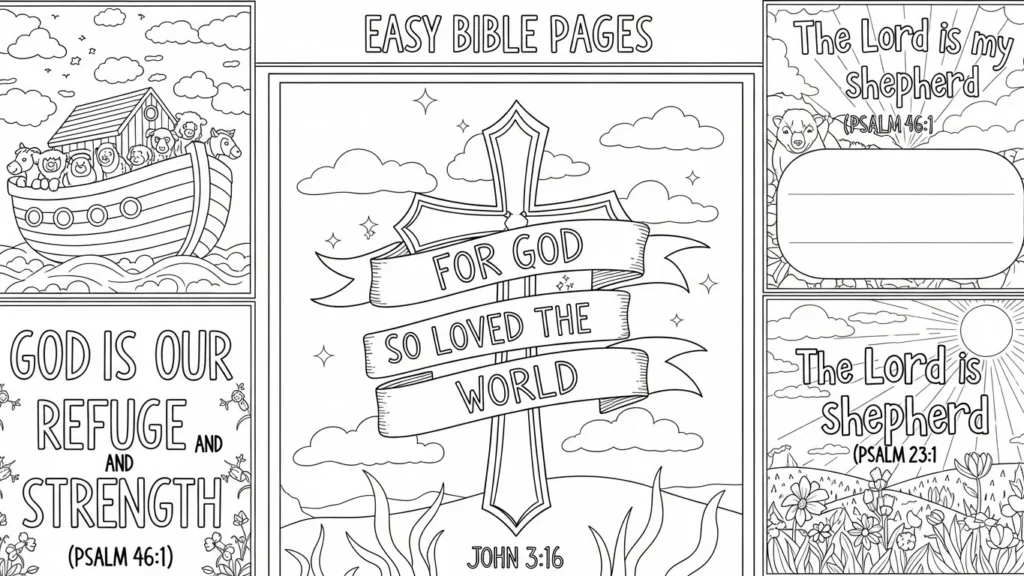 easy bible verse coloring pages